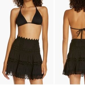 Elan black lace mini skirt nwt looks like Charo ruiz